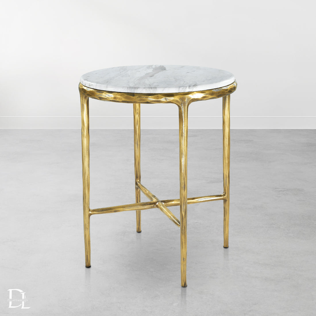 Thaddeus Round Marble Side Table 18" 22"