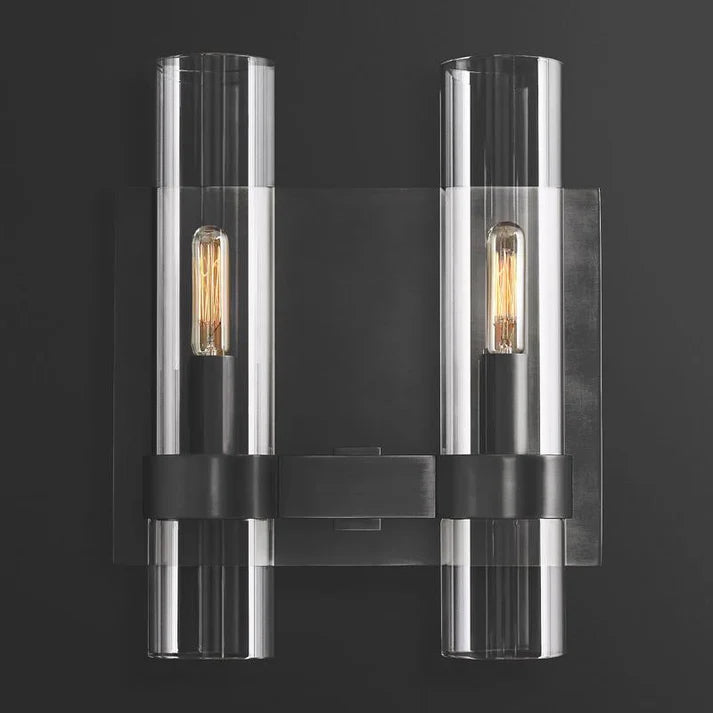 Ravele Clear Glass Cup Double Wall Sconce