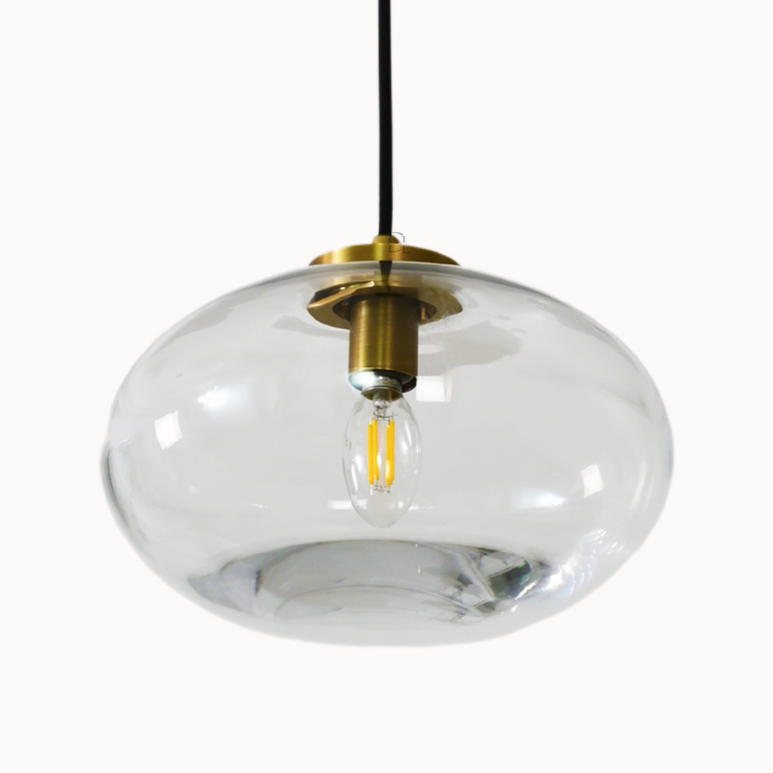 Cabrette Clear Glass Pendant 10''