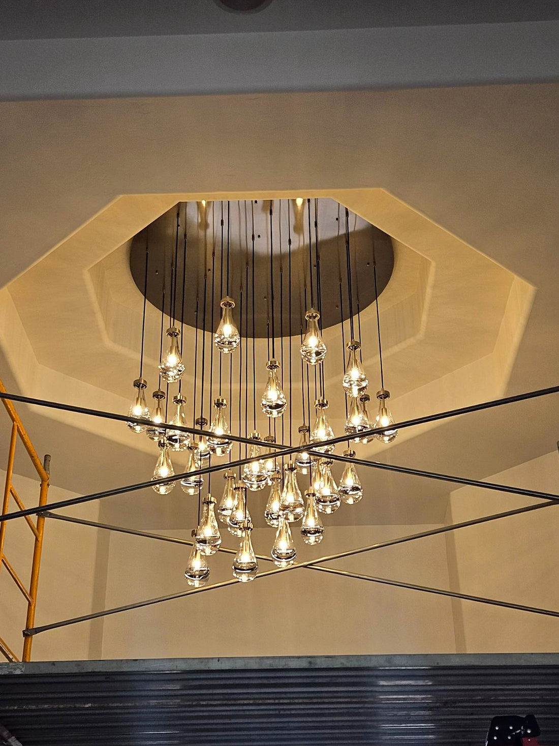 Raindrop Glass Round Chandelier 60"