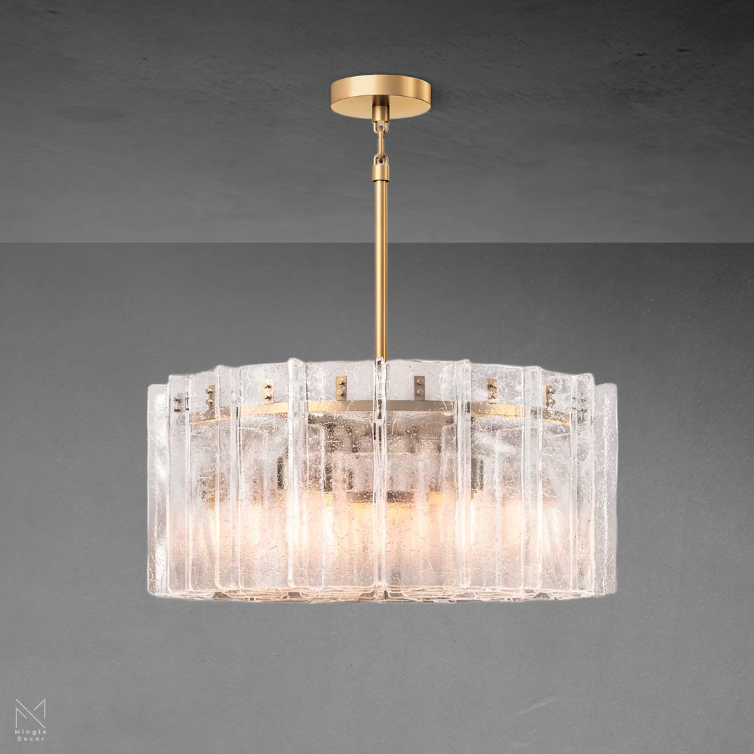 Lattica Clear Glass Round Chandelier 37"