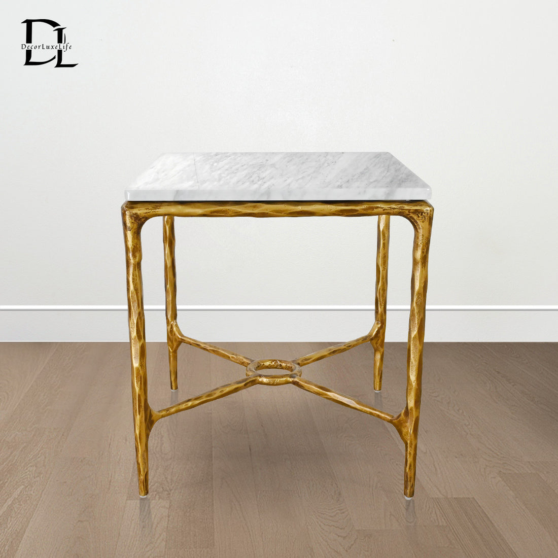 Thaddeus Mabrble Square Side Table 18" 22" Overhang O