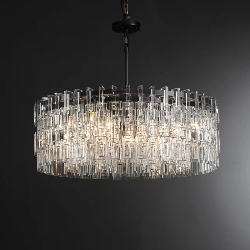 Mariogold Multi-Tier Crystal Chain Round Chandelier 36"
