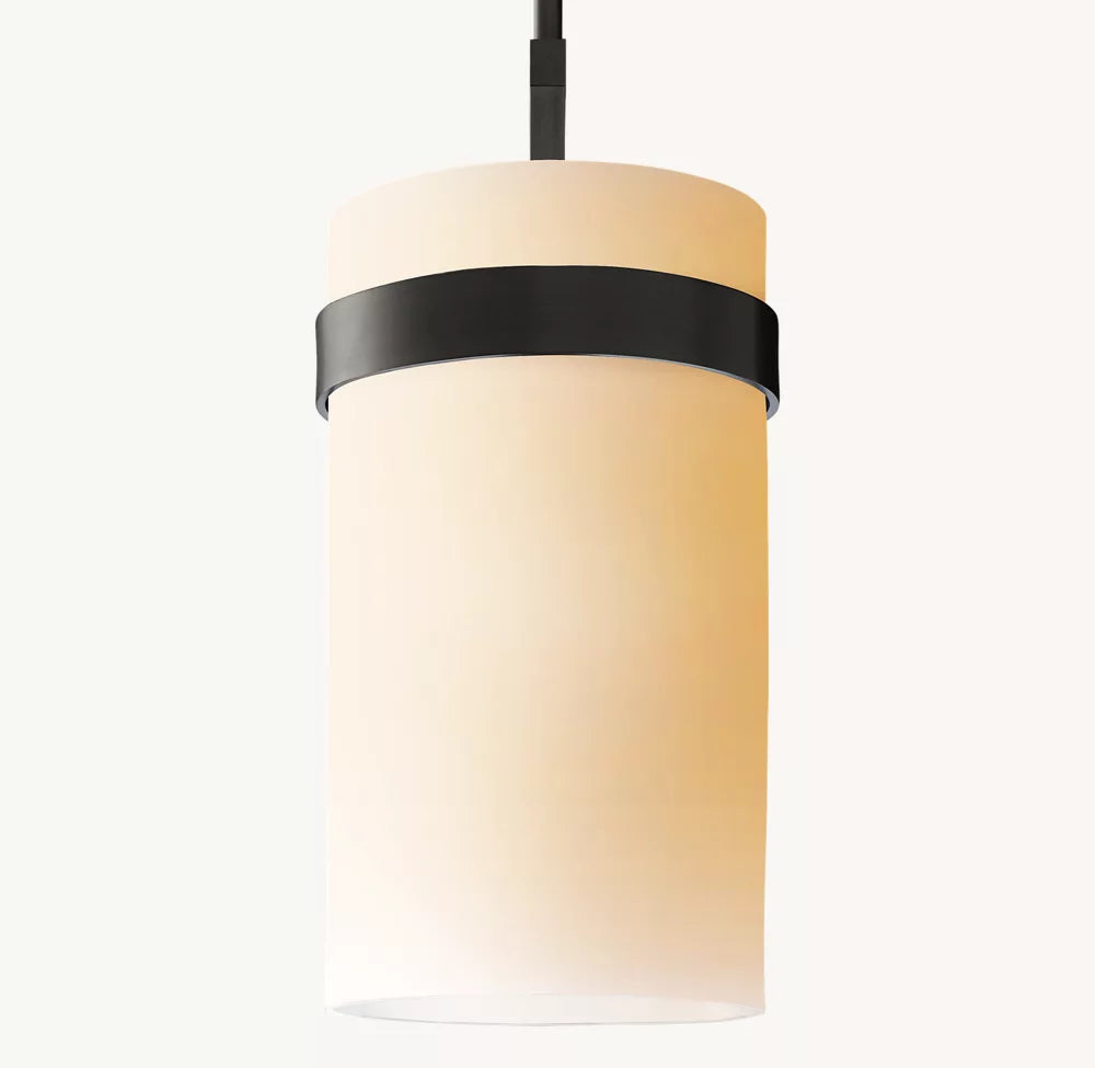 Ravele Milk Glass Pendant 8"