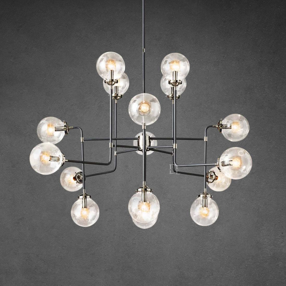 Bistro Globe Clear Glass Chandelier 56"