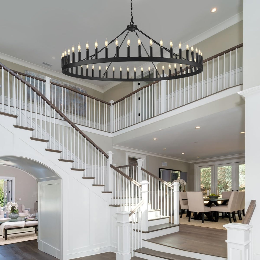 Vintage Filament Round Chandelier 64'' - Fast Delivery-1-Luxehomezone