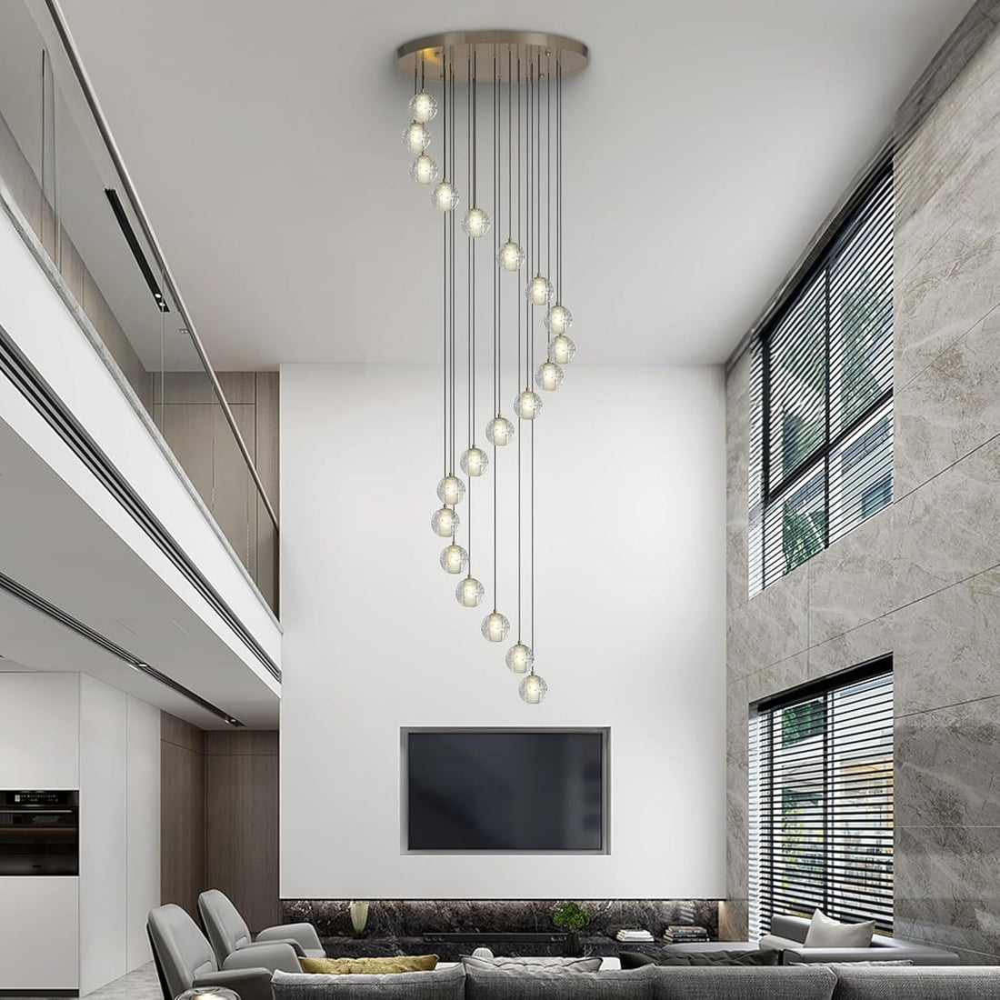 Large LED Pendant Chandeliers with Crystal Bubble Ball - Fast Delivery-1-Luxehomezone