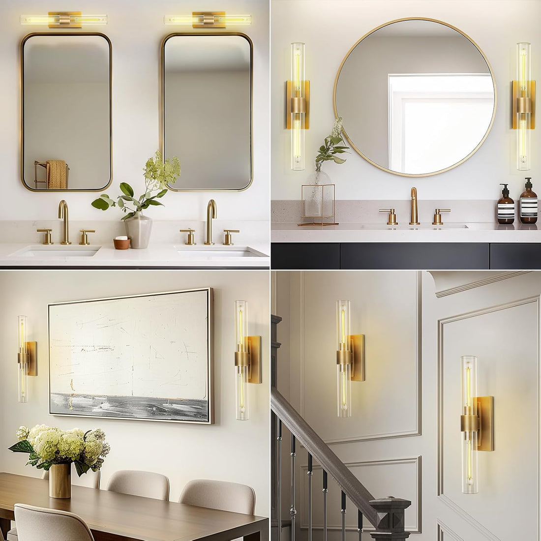 Modern Glass Wall Sconces 22.8in