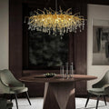Gold Raindrop Crystal Chandelier,  Tree Branch Chandelier for Dining Room - Fast Delivery-1-Luxehomezone