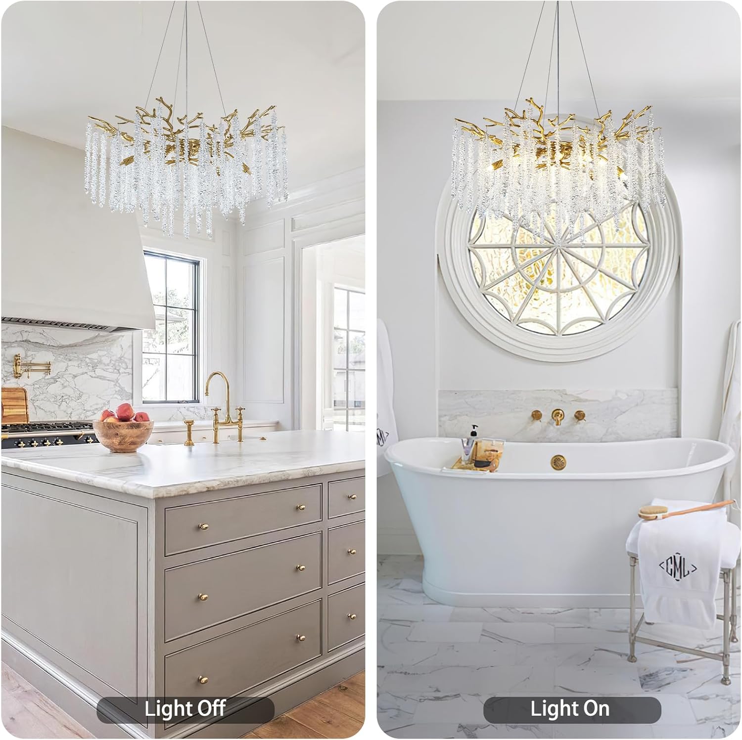 Round Gold Tree Branches Chandelier 30 " - Fast Delivery-1-Luxehomezone