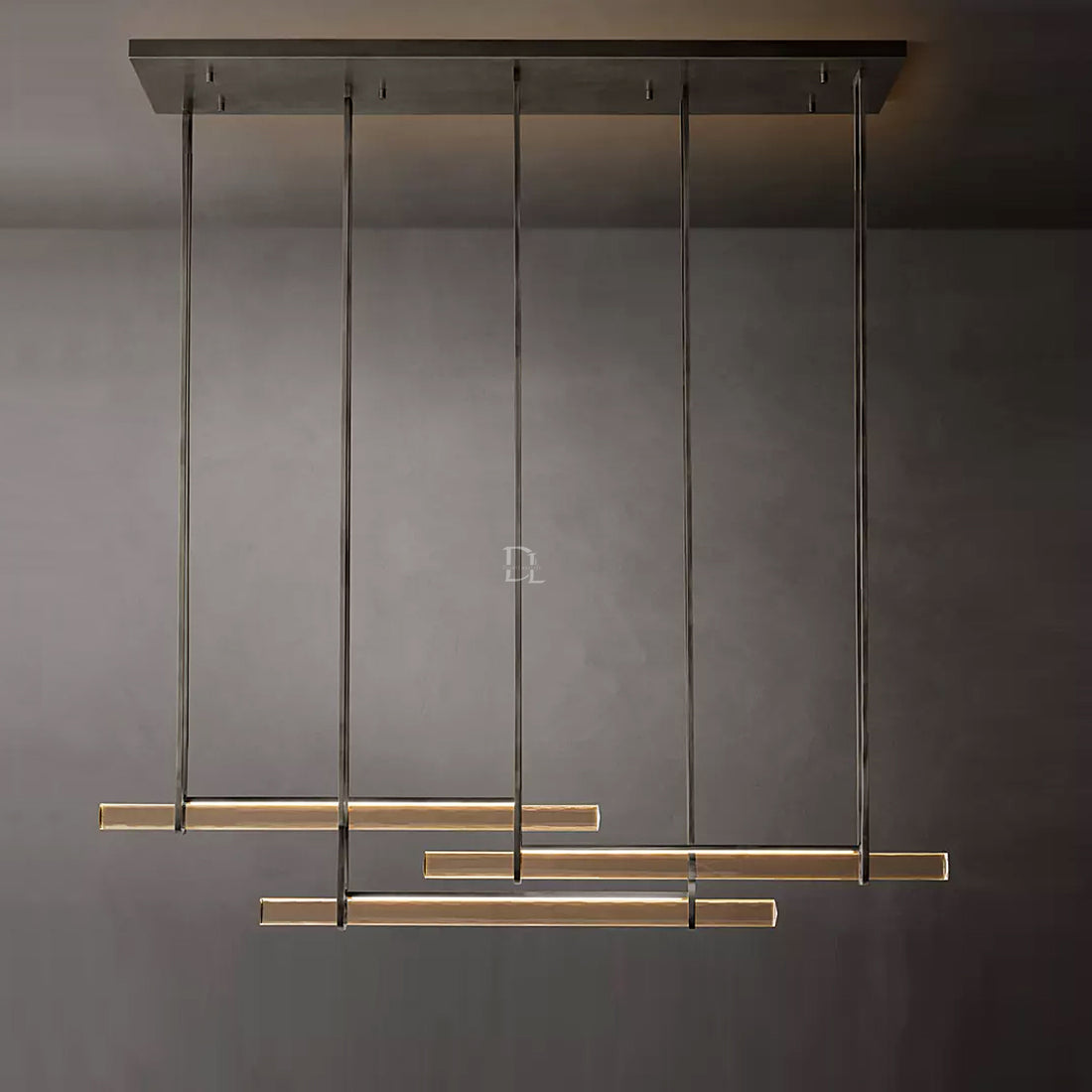 Audobon Crystal Triple Bar Linear Chandelier