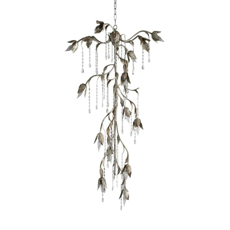 Gothic Cascade Chandelier 34"H -Silver