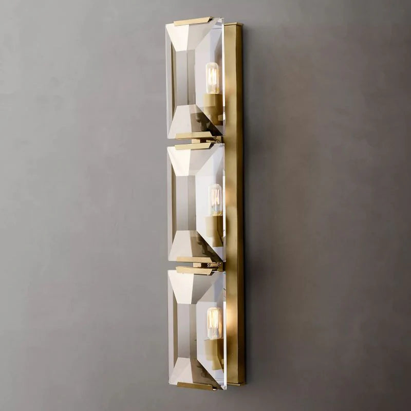 Harlow Faceted Crystal Triple Wall Sconce