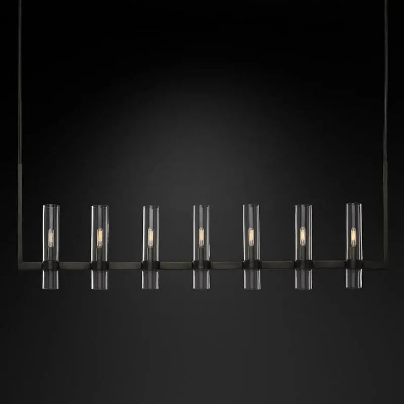 Ravele Clear Glass Linear Chandelier 59"