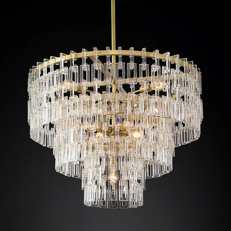 Mariogold Multi-Tier Crystal Chain Round Chandelier 36" 48" 60"