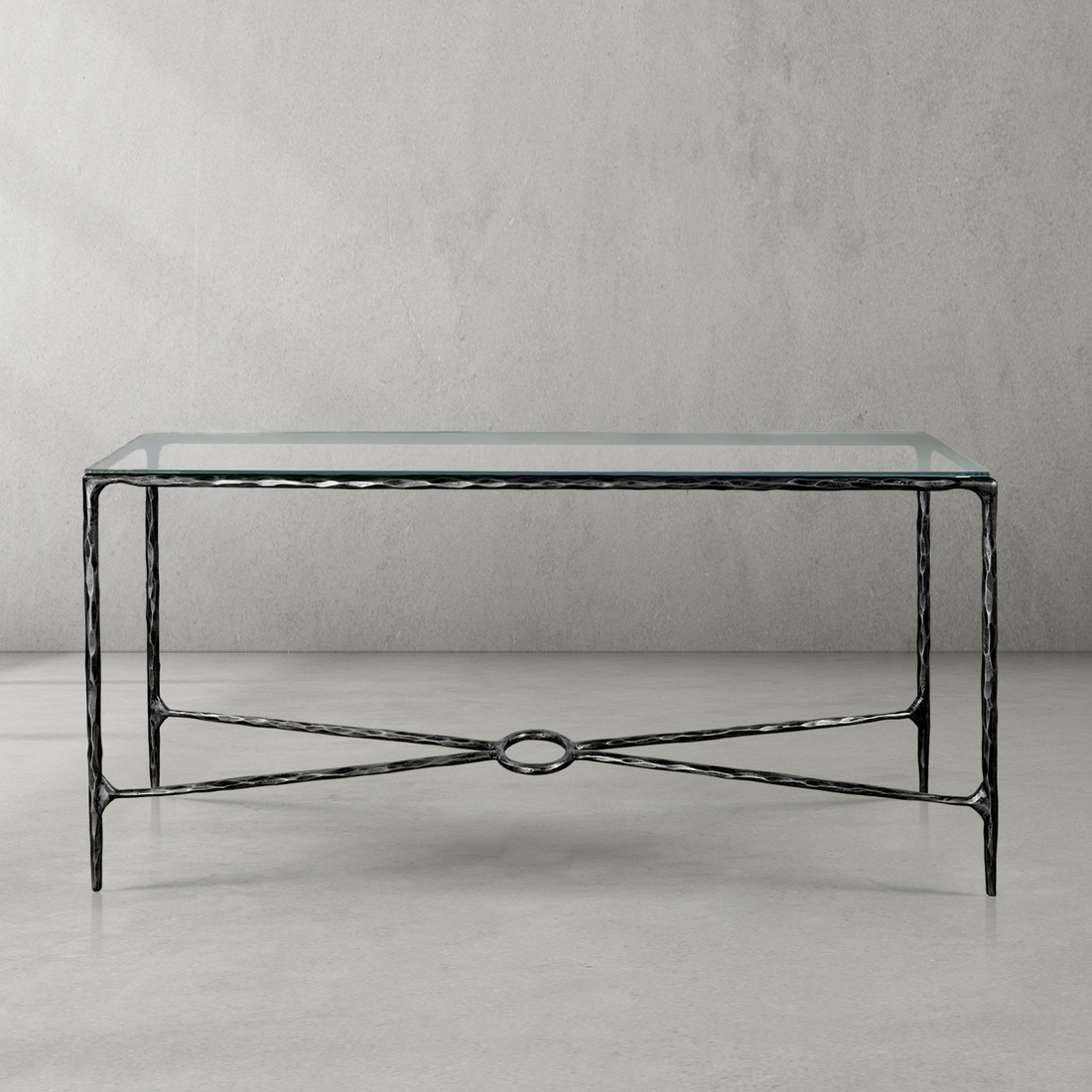 Thaddeus Rectangle Glass Console Table 60" 72"