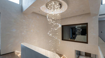 Custom-Designed Butterfly Crystal Chandelier for Staircase Atrium Lighting