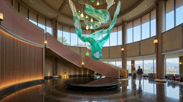 Sculptural Glass Installation for Curved Staircase Environment