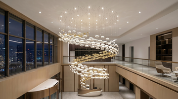 Spiral Lightscape: Crafting an Artistic Dialogue of Light and Shadow for Private Creative Spaces