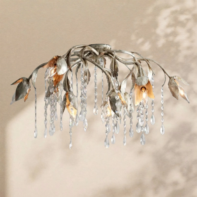 Gothic Viticcio Flushmount 23.5" 32"-Silver