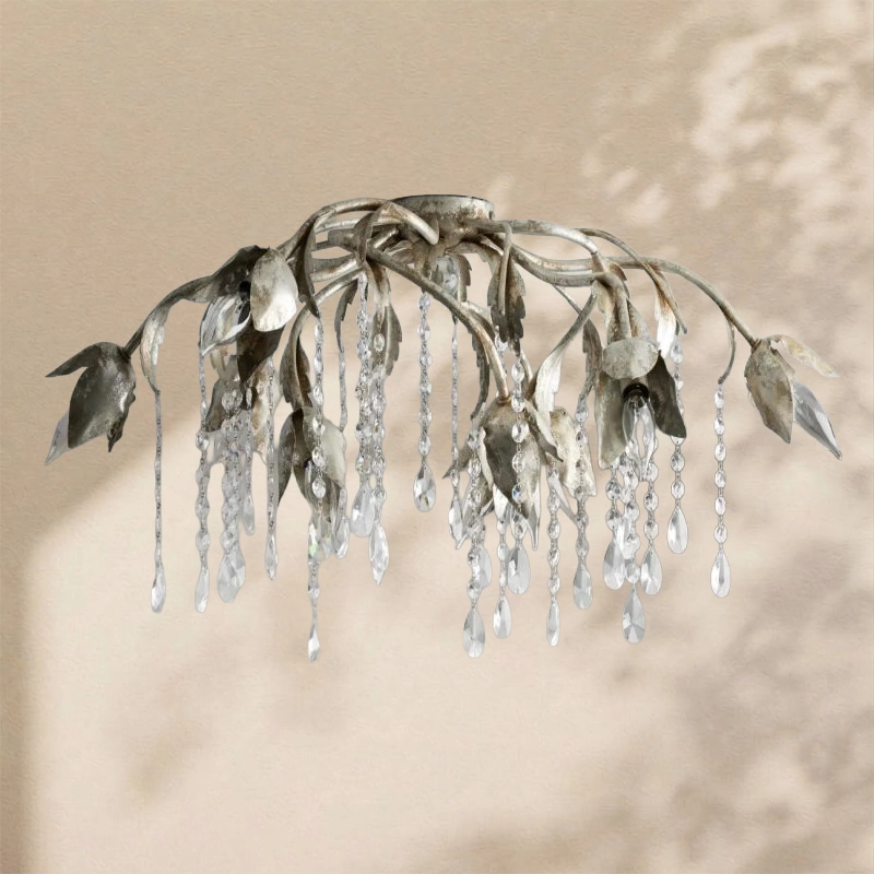 Gothic Viticcio Flushmount 23.5" 32"-Silver