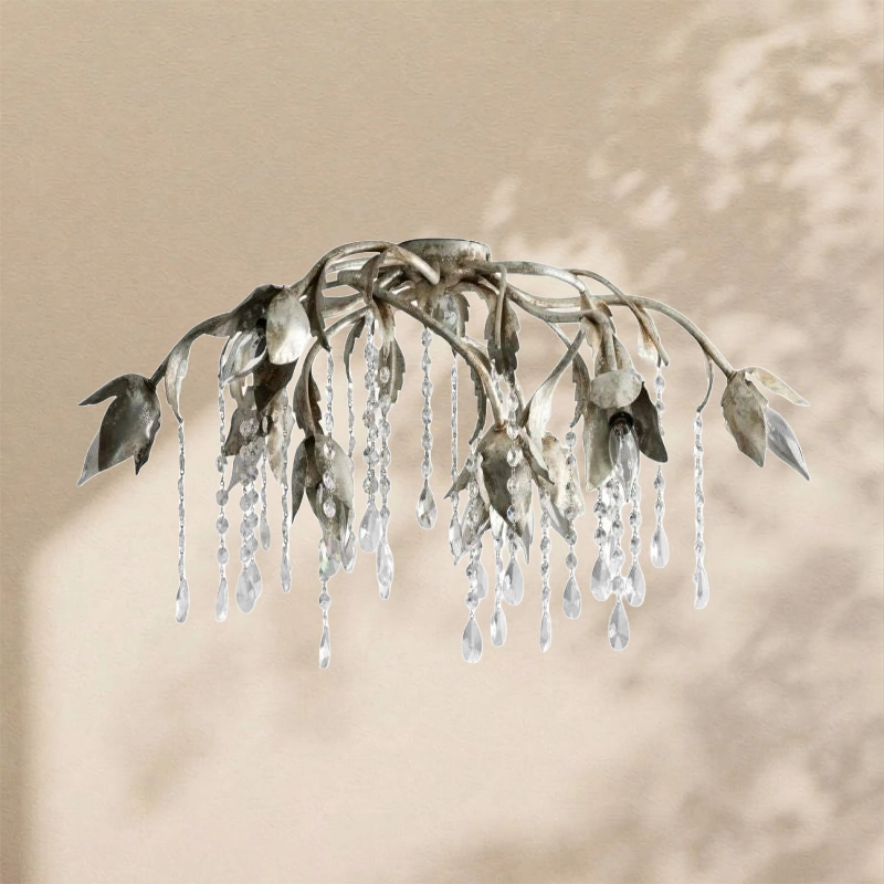 Gothic Viticcio Flushmount 23.5" 32"-Silver