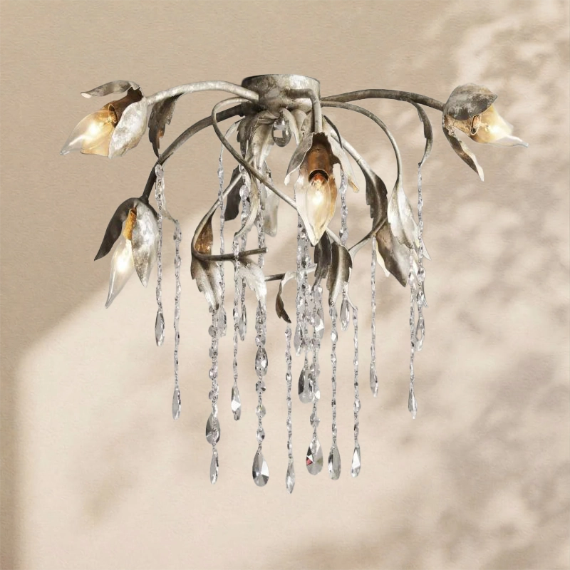 Gothic Viticcio Flushmount 23.5" 32"-Silver