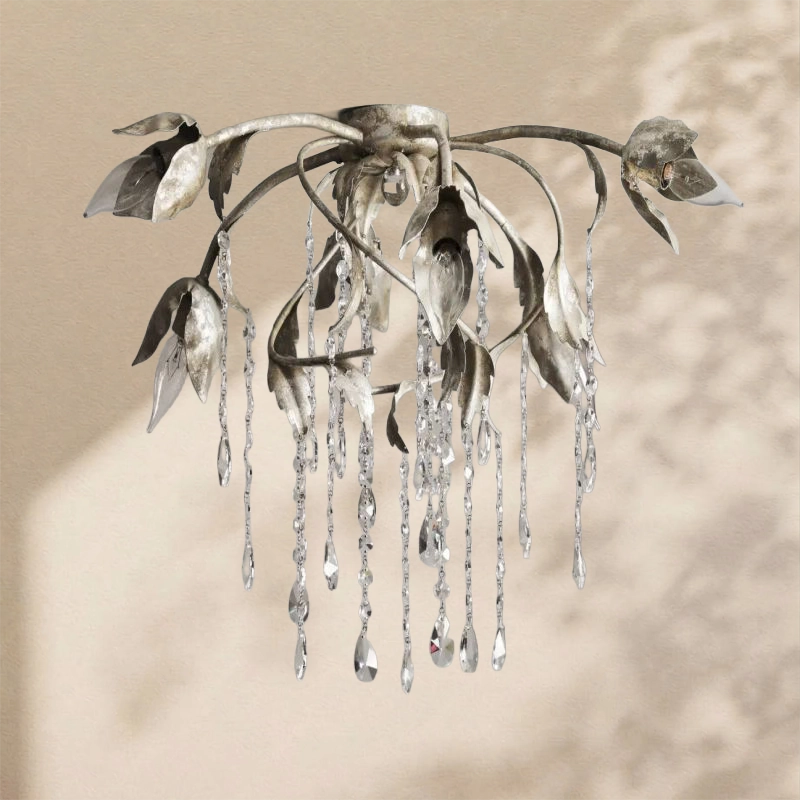 Gothic Viticcio Flushmount 23.5" 32"-Silver