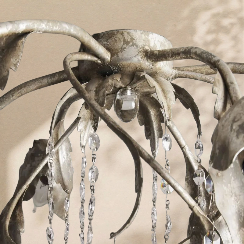 Gothic Viticcio Flushmount 23.5" 32"-Silver