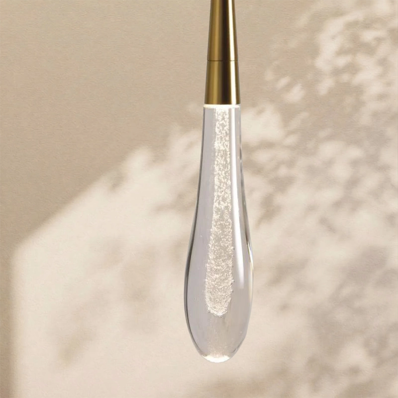 Raindrop Glass Round Solitaire Wall Sconce