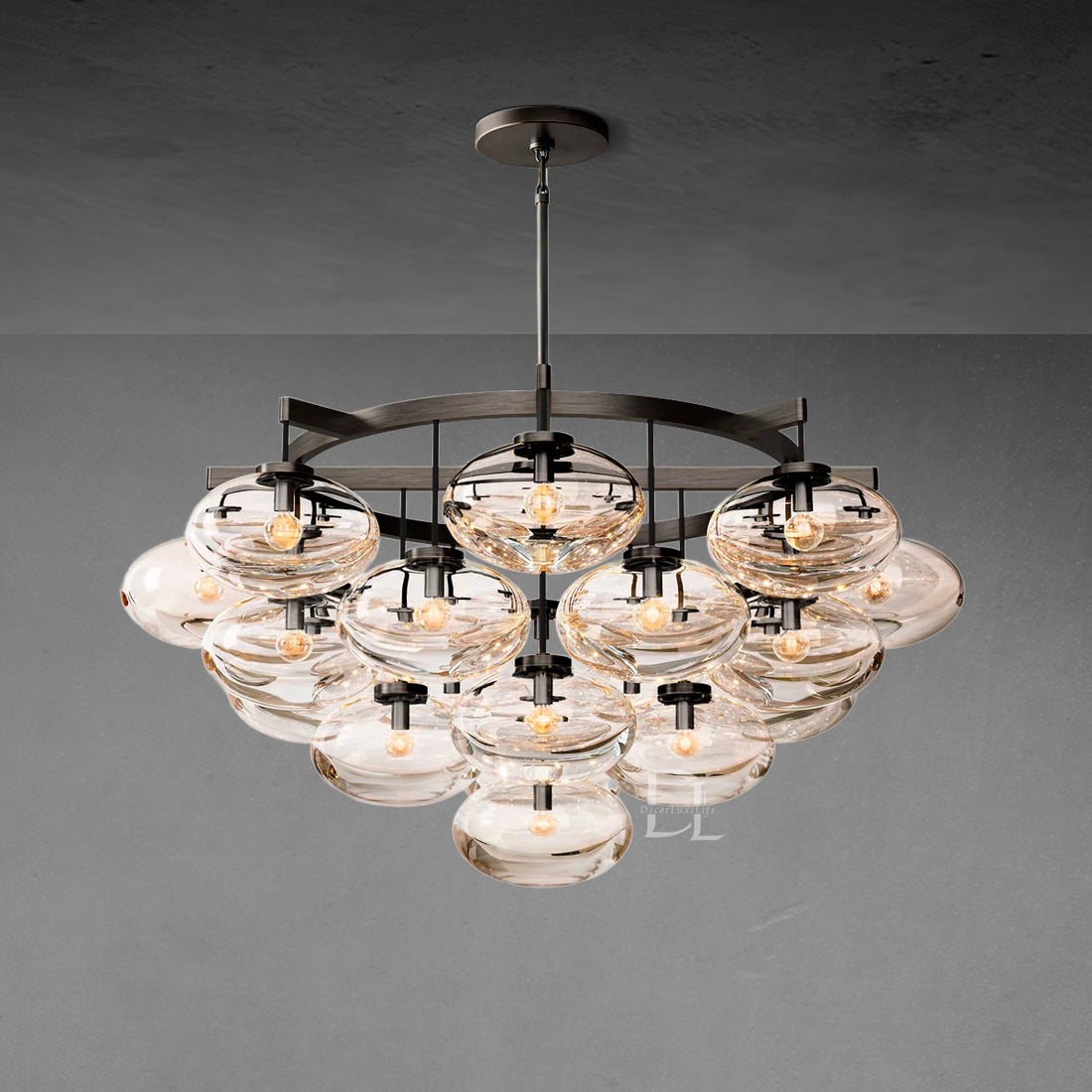 Cabratt Clear Glass Round Chandelier 48"