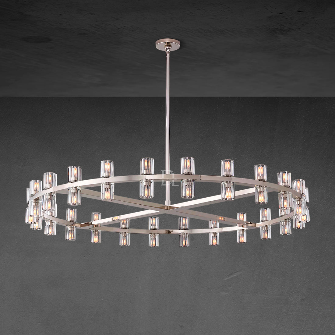 Arcachon Crystal Shades Round Chandelier 48"