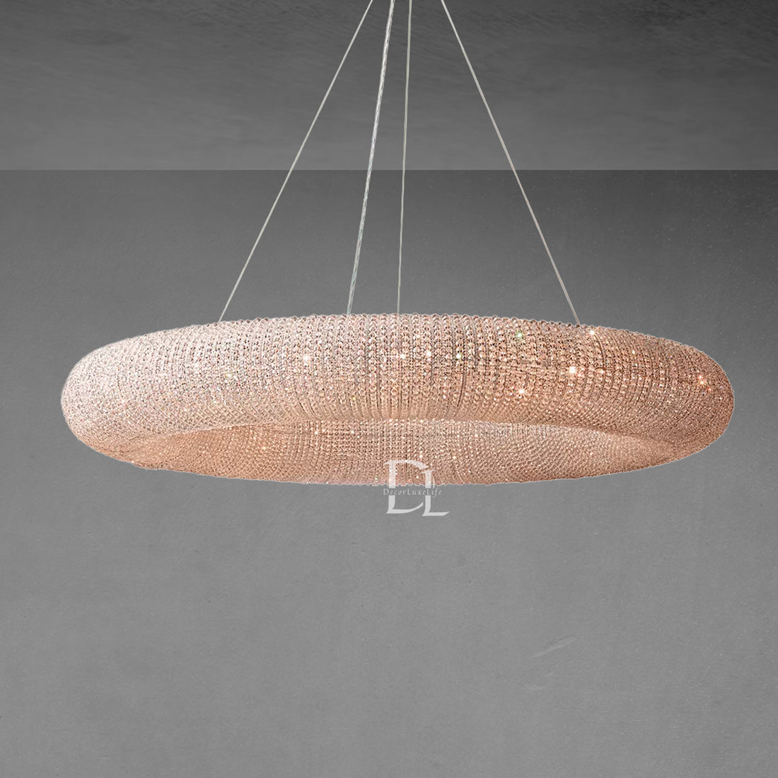 Halo Crystal Aperture Round Chandelier D72"