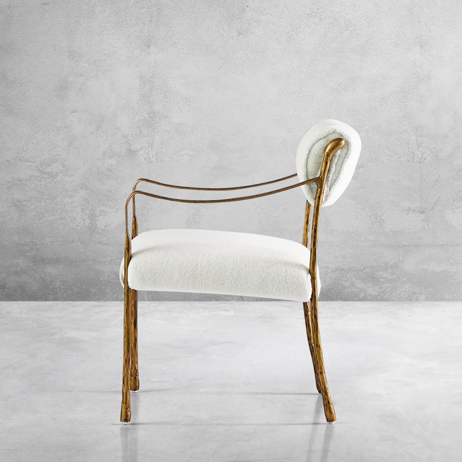 Hand-Forged Metal Retro Copper Iron Frame Dining Chair