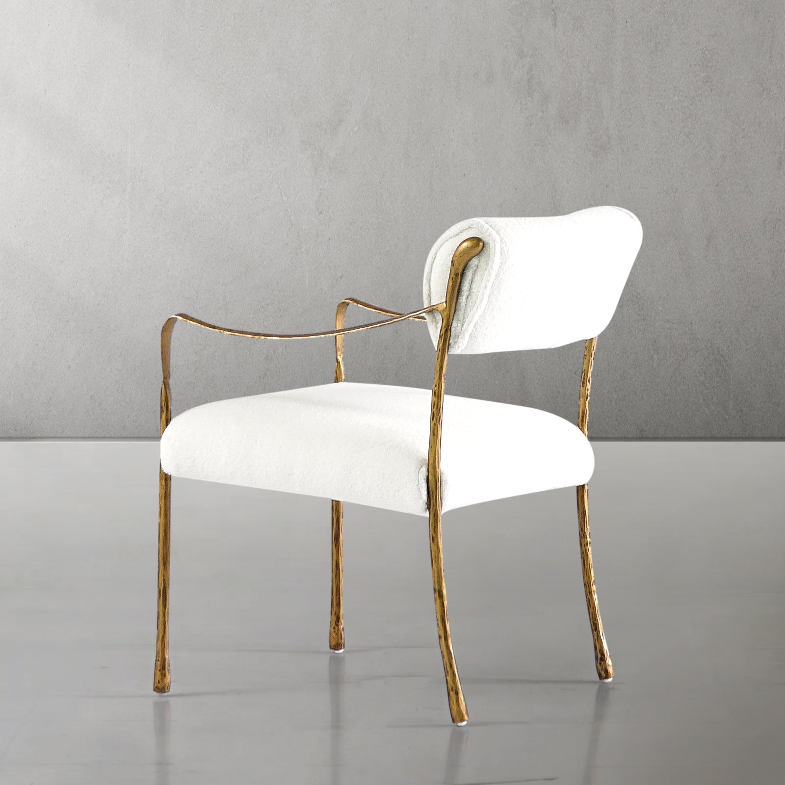 Hand-Forged Metal Retro Copper Iron Frame Dining Chair