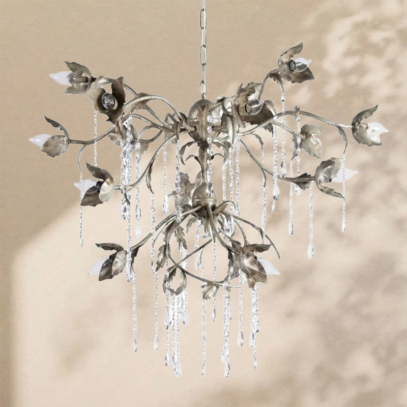 Gothic Viticcio Round Chandelier 40"-Silver