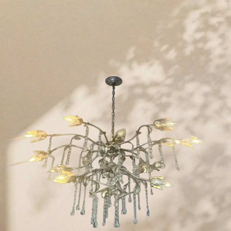 Gothic Viticcio Round Chandelier 40"-Silver