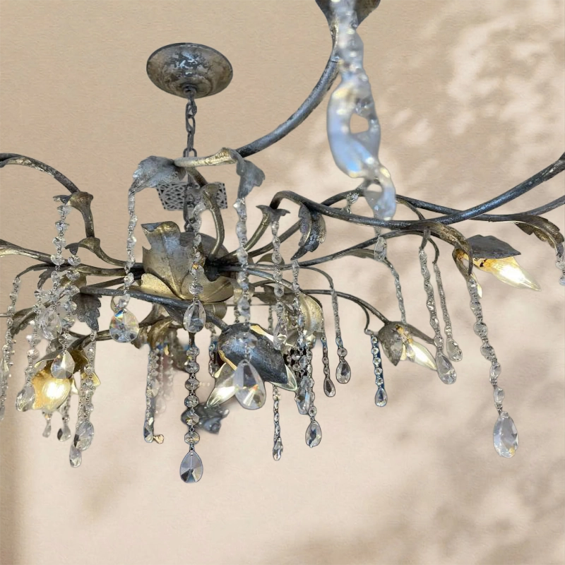 Gothic Viticcio Round Chandelier 40"-Silver