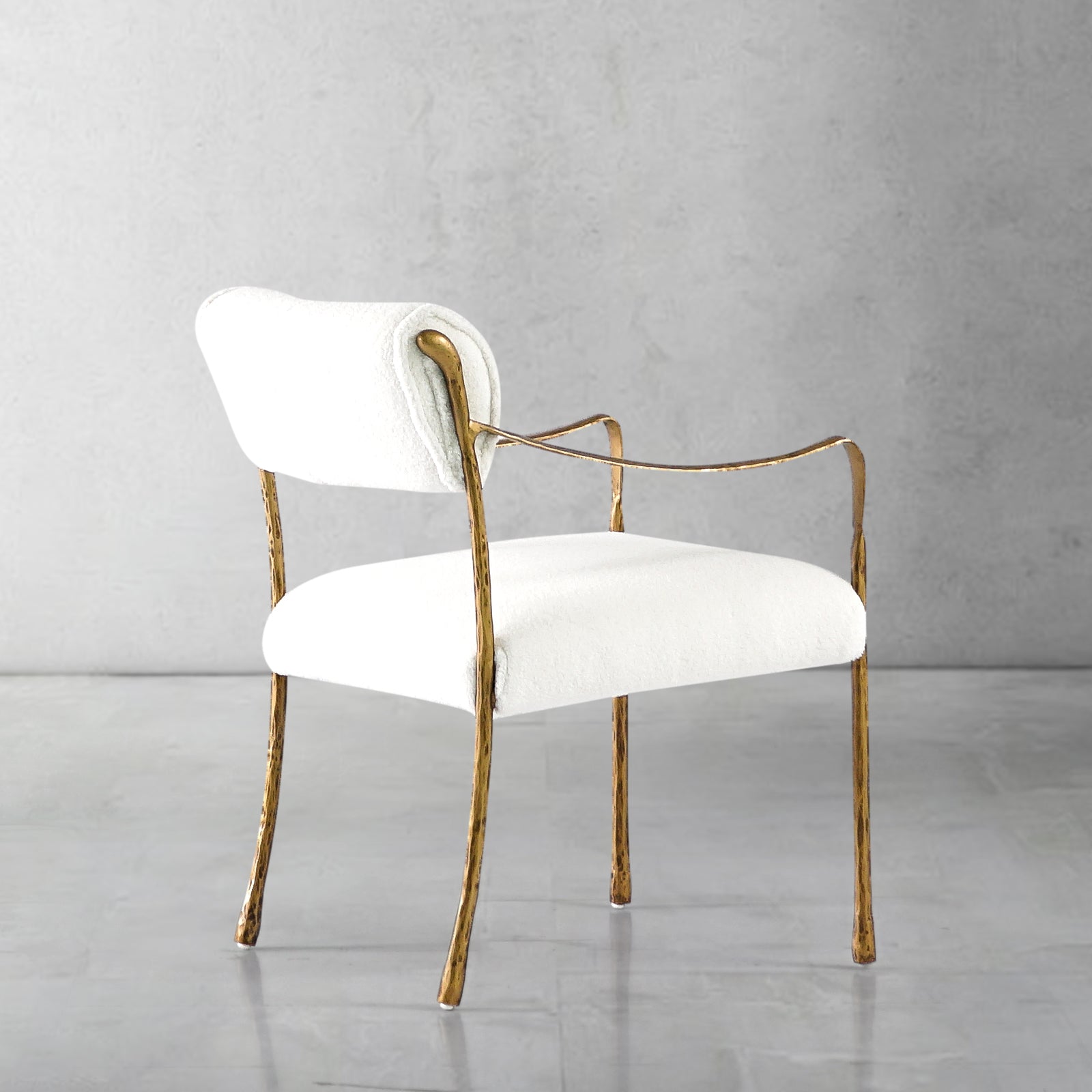 Hand-Forged Metal Retro Copper Iron Frame Dining Chair