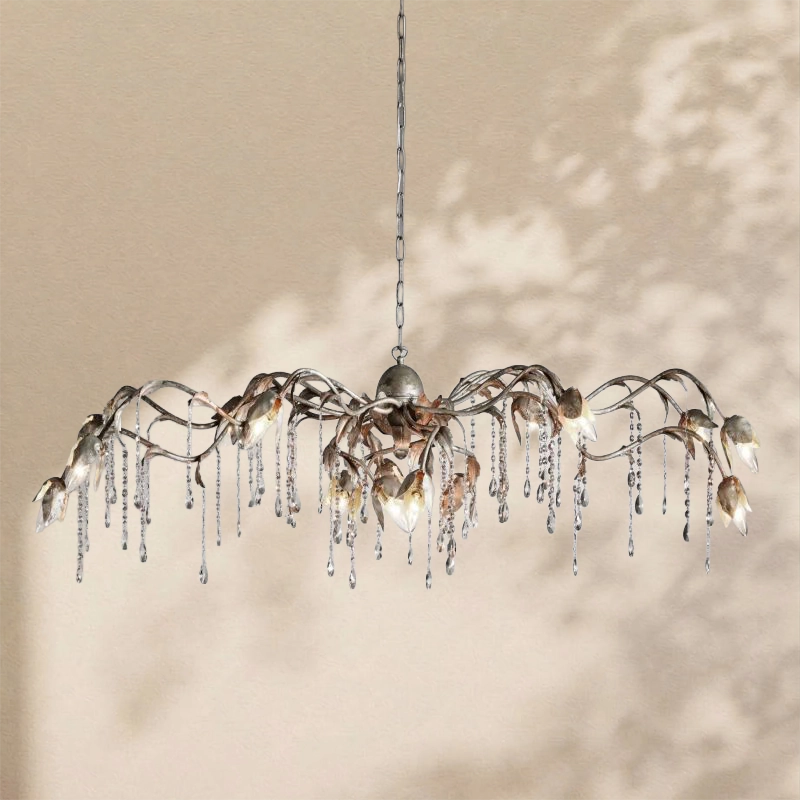 Gothic Viticcio Rectangular Chandelier 52 " 61" 71"- Silver