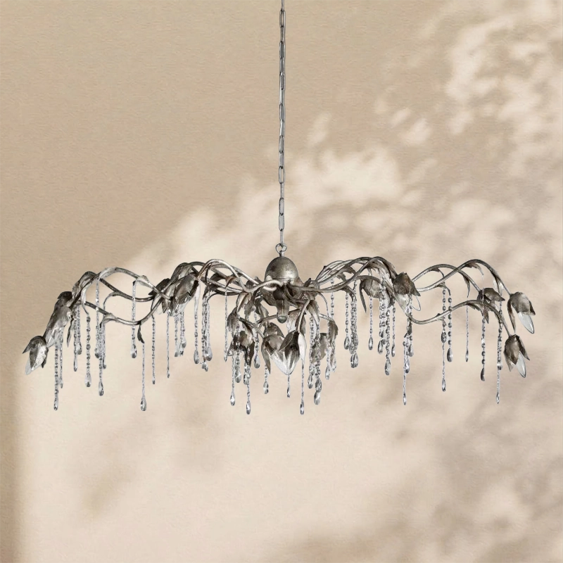 Gothic Viticcio Rectangular Chandelier 52 " 61" 71"- Silver