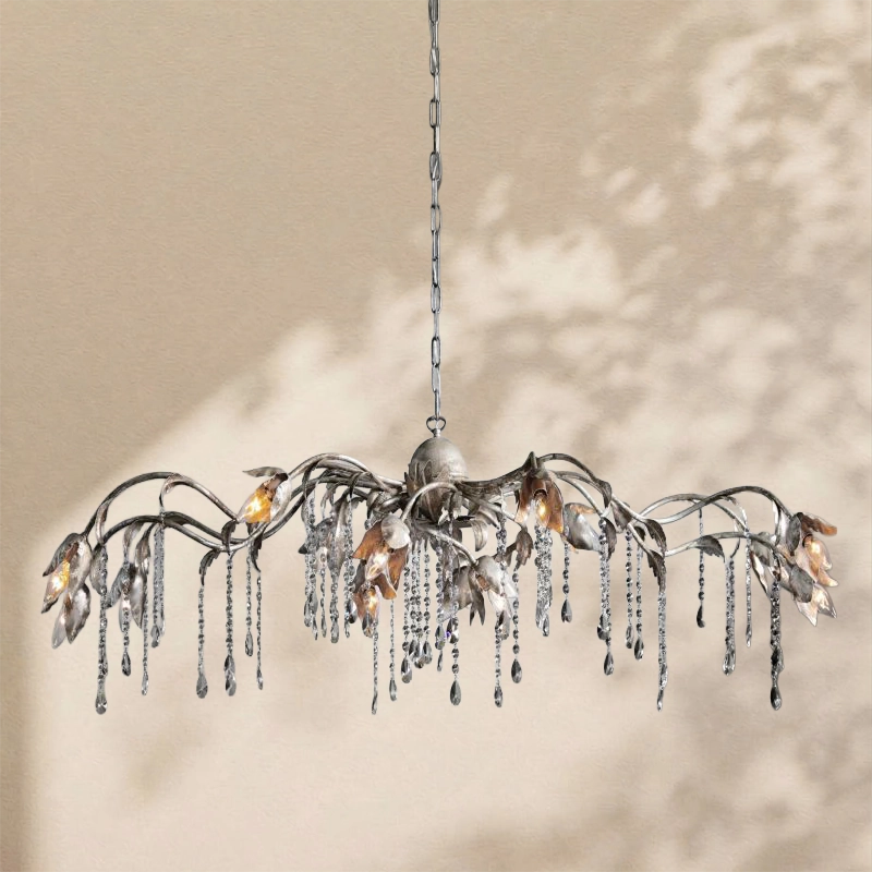 Gothic Viticcio Rectangular Chandelier 52 " 61" 71"- Silver