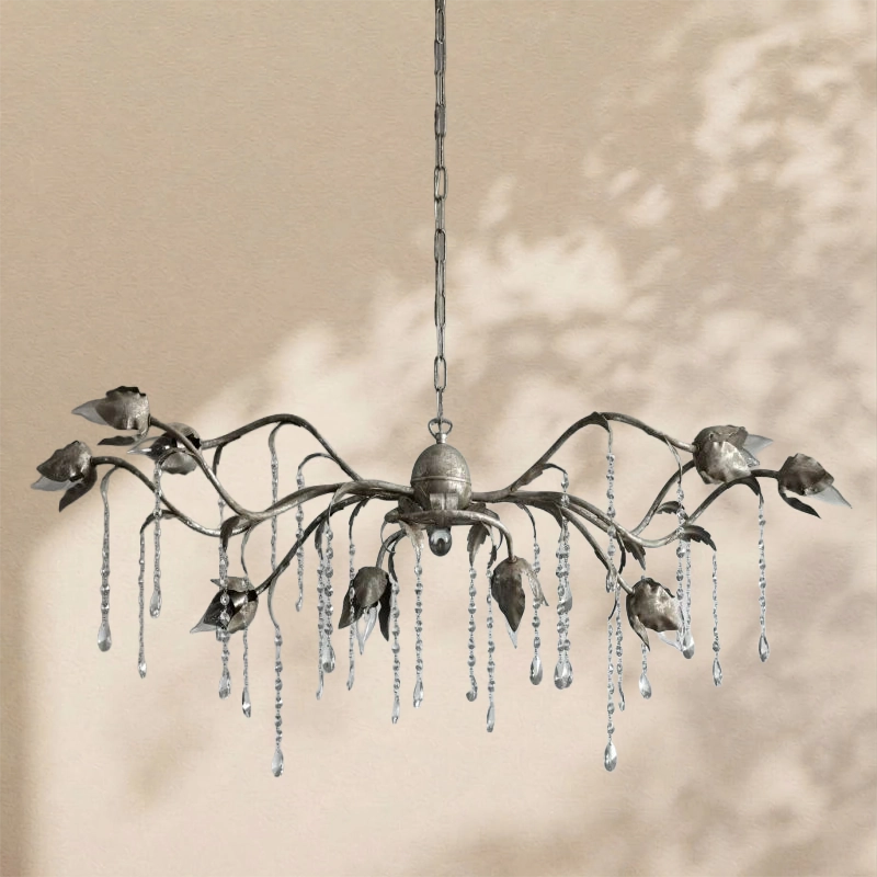 Gothic Viticcio Rectangular Chandelier 52 " 61" 71"- Silver