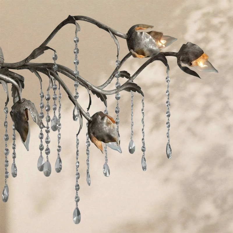 Gothic Viticcio Rectangular Chandelier 52 " 61" 71"- Silver