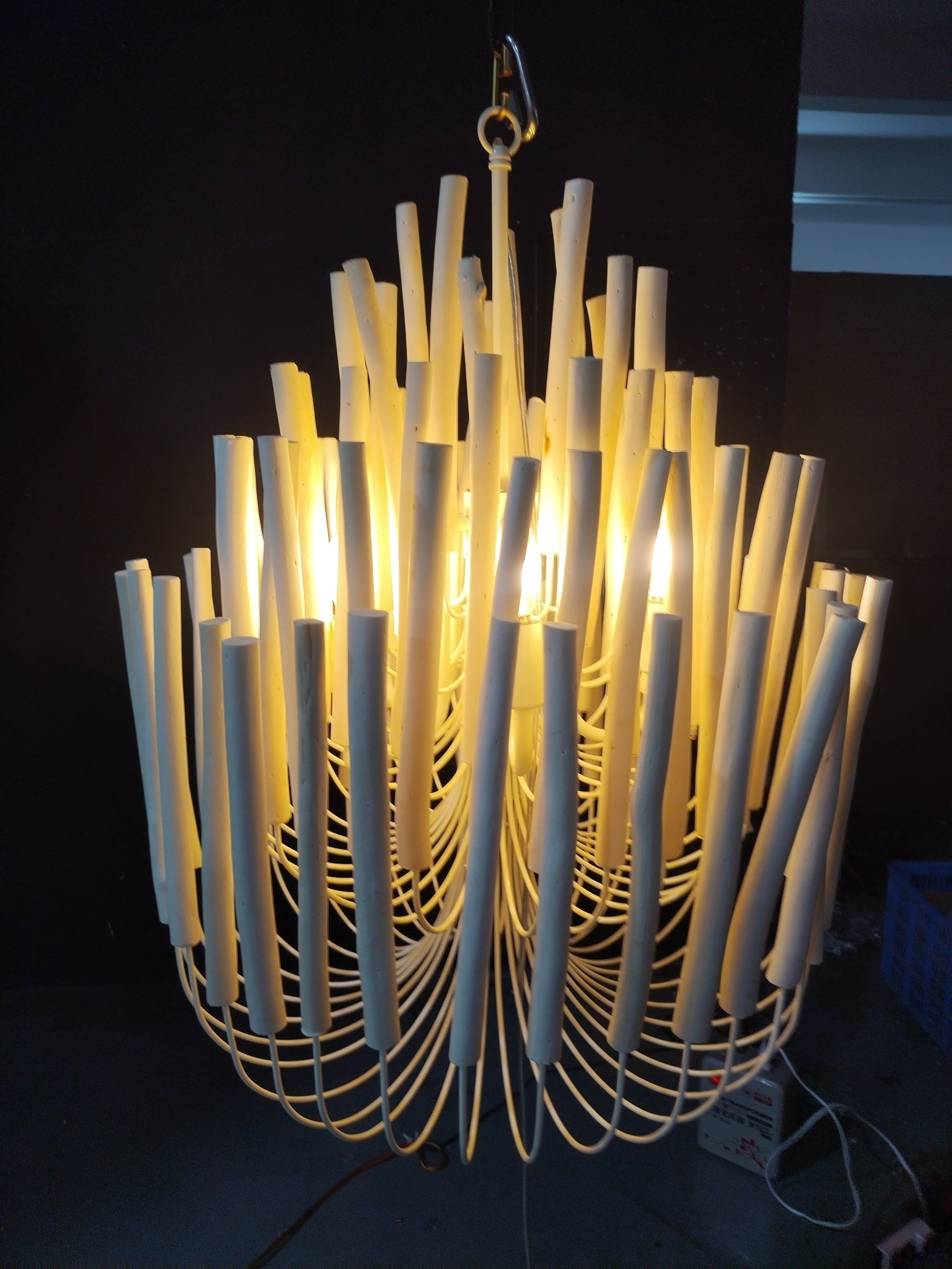Forest Island Wide Wood Chandelier 21" 36"
