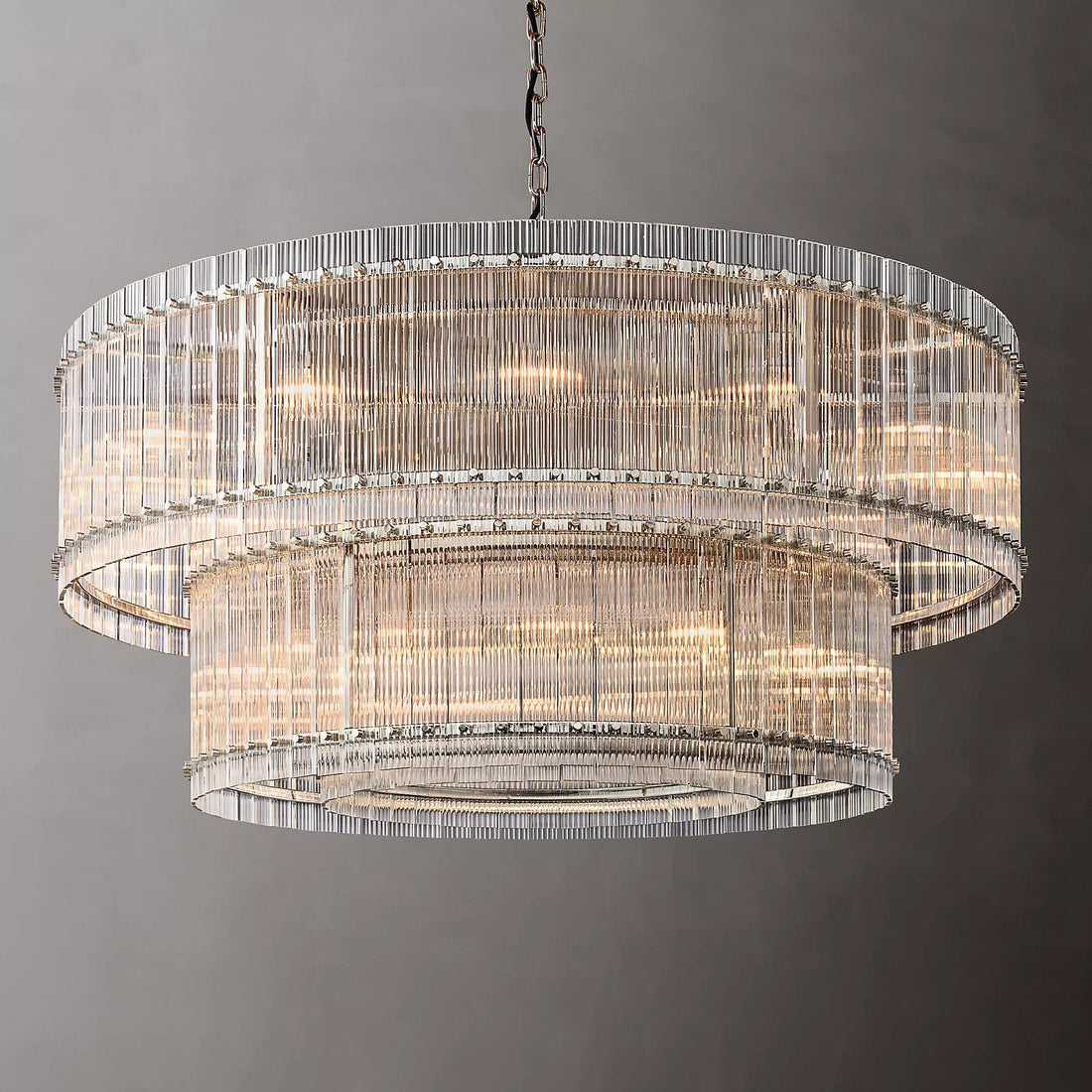 San Marc Handmade Glass 2-Tier Round Chandelier 60"