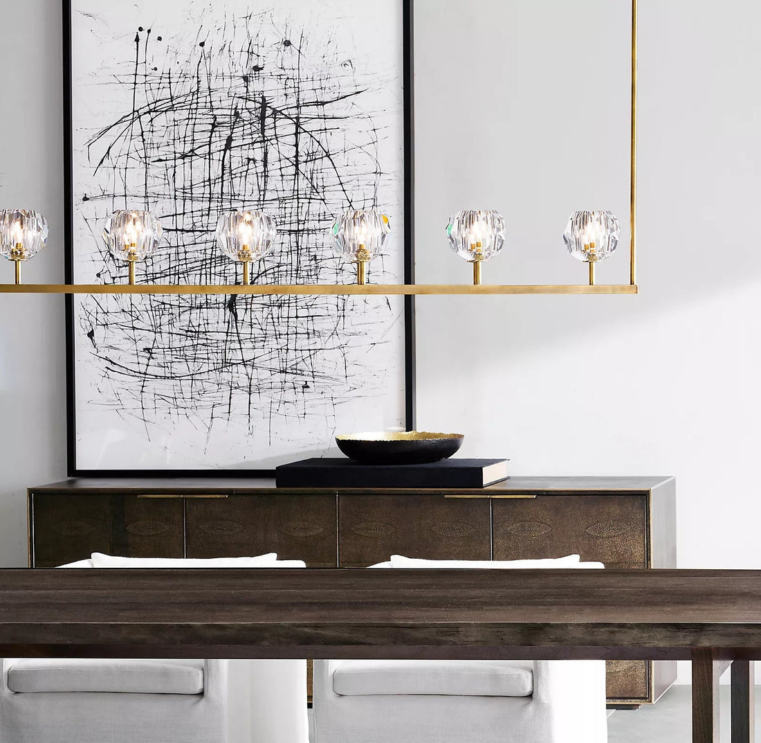 Bouble De Crystal Linear Chandelier 60"