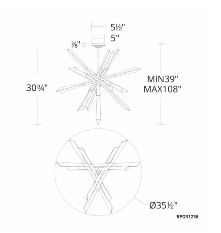 Axel Crystal Pendant 36"