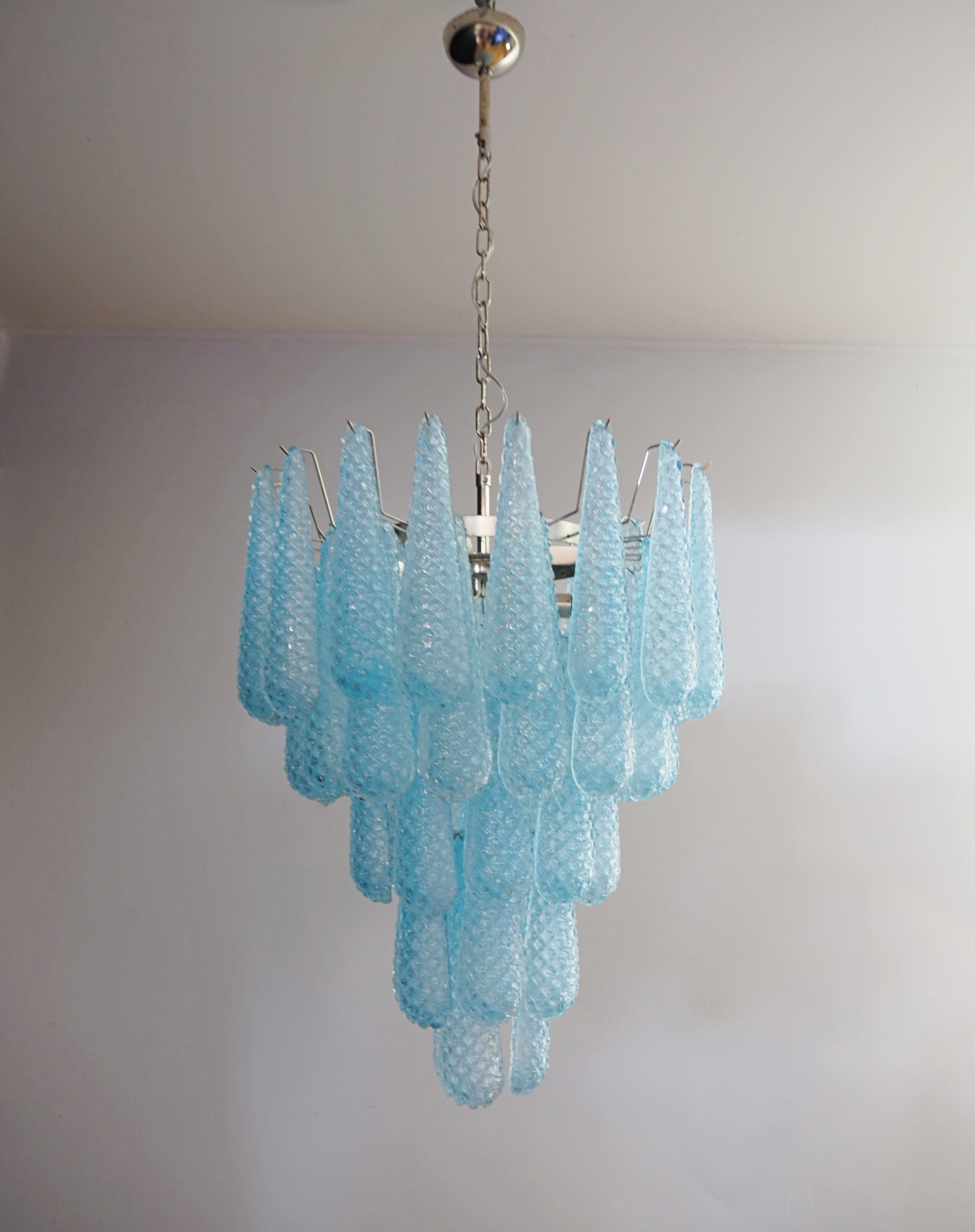 Murano Chandelier 52 Blue Drop Glass