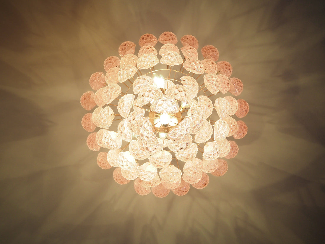 Murano Chandelier 85 Pink Drop Glass